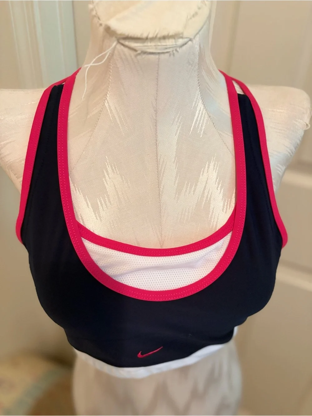 Nike Navy Sports Bra with Pink Trim L 12-14